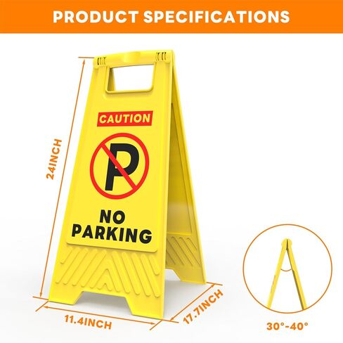 Henka 4-Pack Slow Kids Playing Sign, 24" Height, Kids at Play Safety Signs, 2 Sided A-Shaped Frame Child Safety Caution Signs, Folding Slow Children Playing Sign for Street, Driveway - Bright Yellow in Kuwait