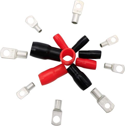 240 قطعة كابل بطارية ينتهي AWG4 6 8 10 مع غلاف عازل، 120 قطعة من موصلات أطراف الأسلاك النحاسية المعلبة و120 قطعة غلاف عازل للإمدادات الكهربائية البحرية in Kuwait