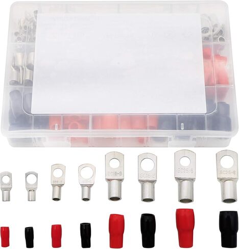 240 قطعة كابل بطارية ينتهي AWG4 6 8 10 مع غلاف عازل، 120 قطعة من موصلات أطراف الأسلاك النحاسية المعلبة و120 قطعة غلاف عازل للإمدادات الكهربائية البحرية in Kuwait