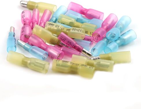 الحرارة يتقلص رصاصة موصلات عدة الإناث والذكور رصاصة بعقب محطات معزولة للماء الكهربائية البحرية تجعيد موصلات السيارات AWG 22-18 100pcs50set in Kuwait