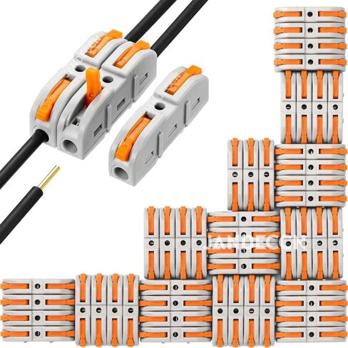 50 حزمة من موصلات الأسلاك DIY، مجموعة موصلات 2/3/4/5 للدائرة المضمنة 24-12 AWG (برتقالي) in Kuwait