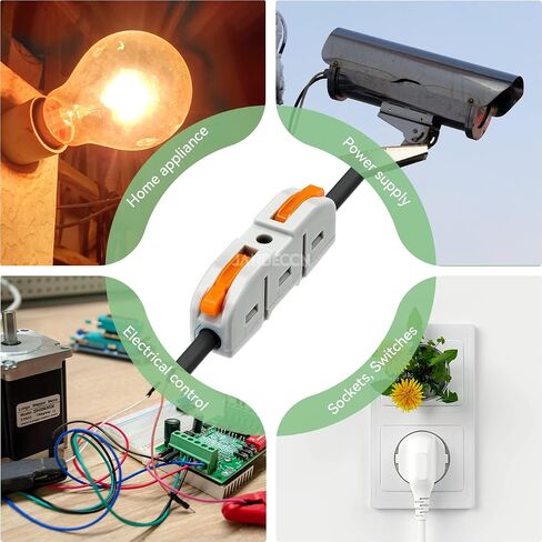 50 حزمة من موصلات الأسلاك DIY، مجموعة موصلات 2/3/4/5 للدائرة المضمنة 24-12 AWG (برتقالي) in Kuwait