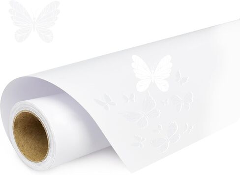 Glossy White Permanent Vinyl, 12'' X 11FT Adhesive Vinyl, Durable Vinyl Roll for Decor Sticker, Car Decal, Scrapbooking, Signs, Glossy & Waterproof in Kuwait