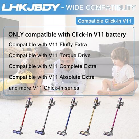 استبدال بطارية V11 Click-in لـ V11 ابسولوت اكسترا، V11 ابسولوت برو، V11 كومبليت اكسترا، V11 محرك عزم الدوران +، مكنسة كهربائية لاسلكية V11 Fluffy Extra (فقط لإصدار النقر) 25.2 فولت 4500 مللي أمبير/ساعة 113.4 وات في الساعة in Kuwait