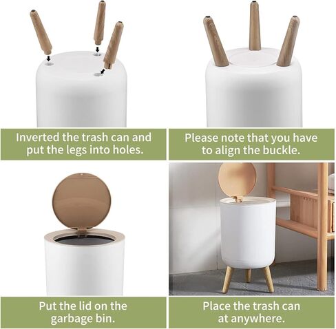 سلة مهملات صغيرة مع غطاء للحمام والمطبخ والمكتب والحفاضات وأرضية تيرازو وملمس سلس من النوع الإيطالي والأرضيات البندقية المقاومة للكلاب وسلة النفايات ديكور لطيف، 8.66 × 14.3 بوصة in Kuwait