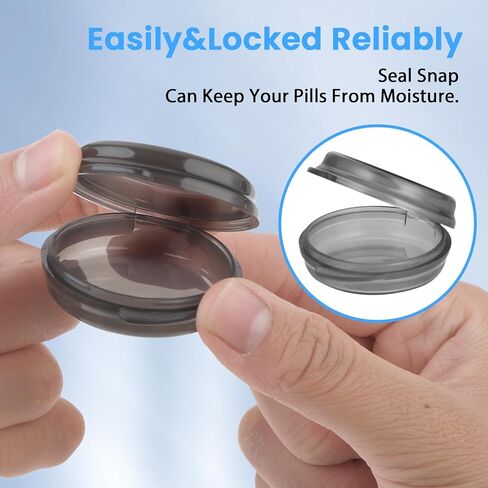 Small Pill Box 6pcs Daily Mini Pill Organizer Travel Pill Container Cute Portable Pill Case Holder Medicine Storage Dispenser Earplug Case for Purse Pocket Briefcase Cod Liver Oil(Black) in Saudi Arabia