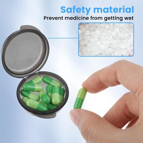 Small Pill Box 6pcs Daily Mini Pill Organizer Travel Pill Container Cute Portable Pill Case Holder Medicine Storage Dispenser Earplug Case for Purse Pocket Briefcase Cod Liver Oil(Black) in Saudi Arabia