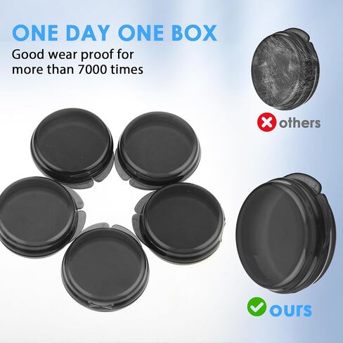 Small Pill Box 6pcs Daily Mini Pill Organizer Travel Pill Container Cute Portable Pill Case Holder Medicine Storage Dispenser Earplug Case for Purse Pocket Briefcase Cod Liver Oil(Black) in Saudi Arabia