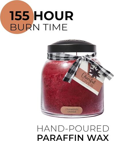 A Cheerful Giver - Cranberry Orange - 34oz Papa Scented Candle Jar with Lid - Keepers of the Light - 155 Hours of Burn Time, Gift for Women, Red in Kuwait
