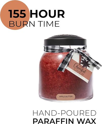 A Cheerful Giver - Cranberry Orange - 34oz Papa Scented Candle Jar with Lid - Keepers of the Light - 155 Hours of Burn Time, Gift for Women, Red in Kuwait