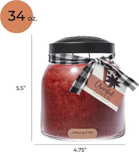 A Cheerful Giver - Cranberry Orange - 34oz Papa Scented Candle Jar with Lid - Keepers of the Light - 155 Hours of Burn Time, Gift for Women, Red in Kuwait