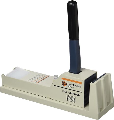 Sammons Preston Powerhouse Pill Crusher, Tablet Grinder Crushes Pills Into Fine Powder, Pouches Catch Ground Pills, Handle and Pouches are Easily Used in Saudi Arabia