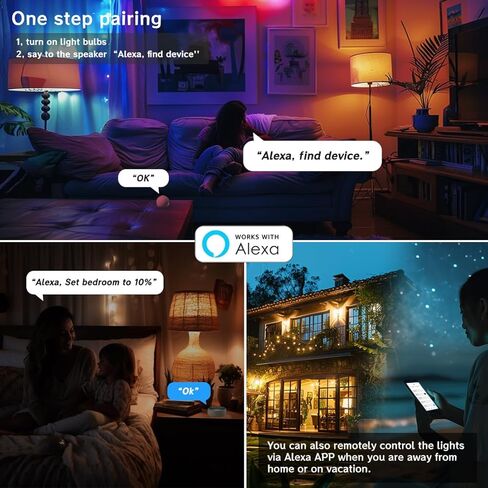 MELPO Smart Light Bulbs, 1300LM Color Changing Light Bulb, 16 Million Colors, Tunable White Alexa Light bulbs, Music Sync, DIY Flash, Timing, A19 E26 Smart Bulbs, 130W Equivalent, No WiFi required. in Kuwait
