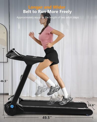 GARVEE 4.0 HP Folding Treadmill, [Max 400 LBS] [No Assembly] [0.6-8.7 MPH] Heavy Duty Treadmill for Running Walking, Foldable Treadmill with LCD Monitor & Pulse Detection for Office Home Workout in Saudi Arabia
