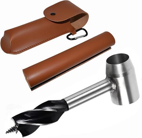 Bushcraft اليد اوجير الخشب وجع، المستوطنين وجع سكوتش العين الخشب اوجير بقاء أداة اوجير، دليل الخشب ثقب صانع وجع مع الجلود غمد حالة اوجير وجع للتخييم والبرية in Saudi Arabia
