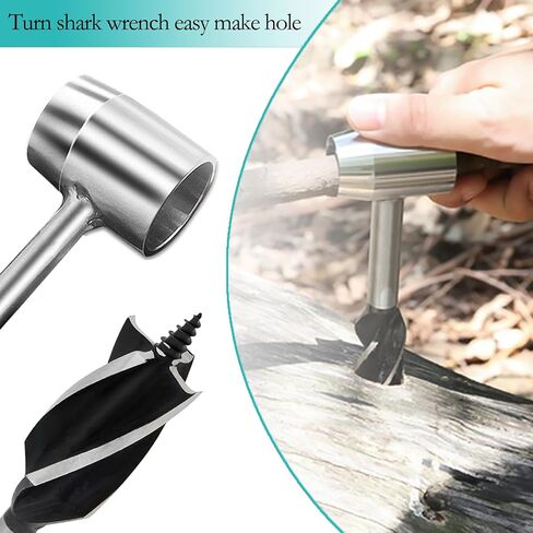 Bushcraft اليد اوجير الخشب وجع، المستوطنين وجع سكوتش العين الخشب اوجير بقاء أداة اوجير، دليل الخشب ثقب صانع وجع مع الجلود غمد حالة اوجير وجع للتخييم والبرية in Saudi Arabia
