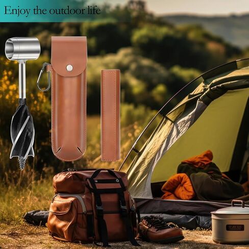 Bushcraft اليد اوجير الخشب وجع، المستوطنين وجع سكوتش العين الخشب اوجير بقاء أداة اوجير، دليل الخشب ثقب صانع وجع مع الجلود غمد حالة اوجير وجع للتخييم والبرية in Saudi Arabia