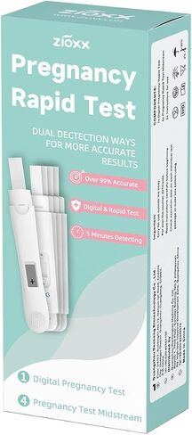 Zioxx Digital Pregnancy Test Early Results Combo Pack, 1 Digital & 4 Rapid Detection Test Sticks in Saudi Arabia