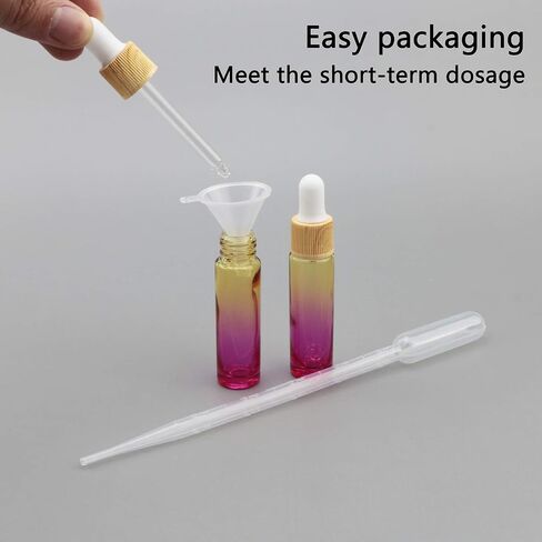 Kesell 10 Pack 10ml Yellow-rose gradient Glass Dropper Bottle Vials Glass Eye Dropper Bottle with 5Pcs Hoppers 5Pcs Dropper for Aromatherapy Cosmetics Sample in Saudi Arabia