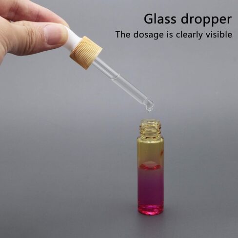 Kesell 10 Pack 10ml Yellow-rose gradient Glass Dropper Bottle Vials Glass Eye Dropper Bottle with 5Pcs Hoppers 5Pcs Dropper for Aromatherapy Cosmetics Sample in Saudi Arabia