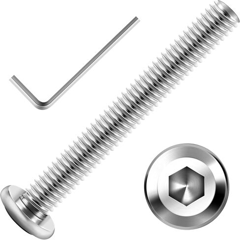 30Pcs M5 x 40mm M5 Bolts Flat Head Hex Socket Cap Screws Bolts, 304 Stainless Steel Furniture Screws Full Thread, Bright Finish & Hex Spanner by Mywish in Kuwait