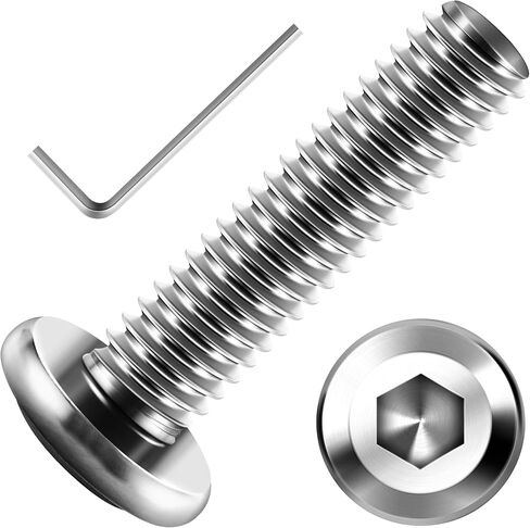 30Pcs M5 x 40mm M5 Bolts Flat Head Hex Socket Cap Screws Bolts, 304 Stainless Steel Furniture Screws Full Thread, Bright Finish & Hex Spanner by Mywish in Kuwait
