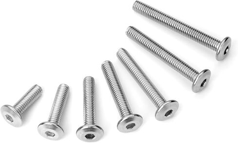 30Pcs M5 x 40mm M5 Bolts Flat Head Hex Socket Cap Screws Bolts, 304 Stainless Steel Furniture Screws Full Thread, Bright Finish & Hex Spanner by Mywish in Kuwait