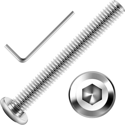 30Pcs M5 x 40mm M5 Bolts Flat Head Hex Socket Cap Screws Bolts, 304 Stainless Steel Furniture Screws Full Thread, Bright Finish & Hex Spanner by Mywish in Kuwait