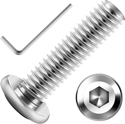 30Pcs M5 x 40mm M5 Bolts Flat Head Hex Socket Cap Screws Bolts, 304 Stainless Steel Furniture Screws Full Thread, Bright Finish & Hex Spanner by Mywish in Kuwait