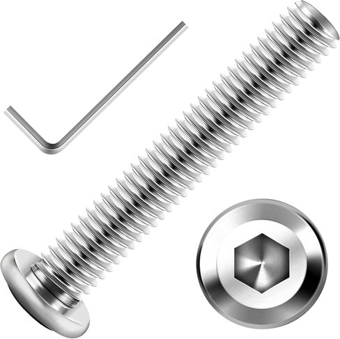 30Pcs M5 x 40mm M5 Bolts Flat Head Hex Socket Cap Screws Bolts, 304 Stainless Steel Furniture Screws Full Thread, Bright Finish & Hex Spanner by Mywish in Kuwait