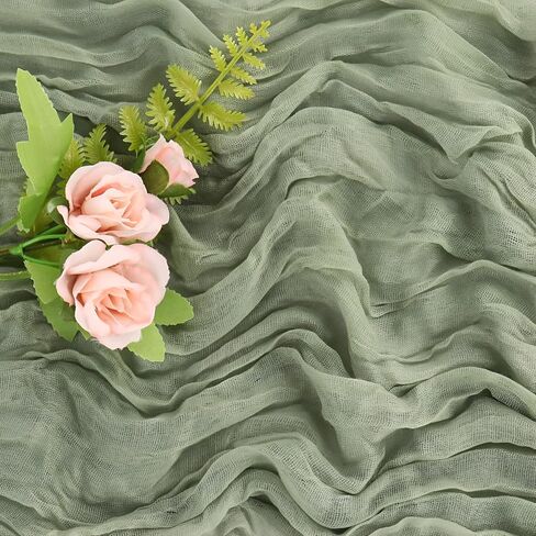 4 Pack-Sage Green Cheesecloth Table Runner - 35x120 Inches: for Baby Showers,Weddings,First Communions,Engagements,Bridal Showers,Boho-Themed Celebrations, and More... in Saudi Arabia