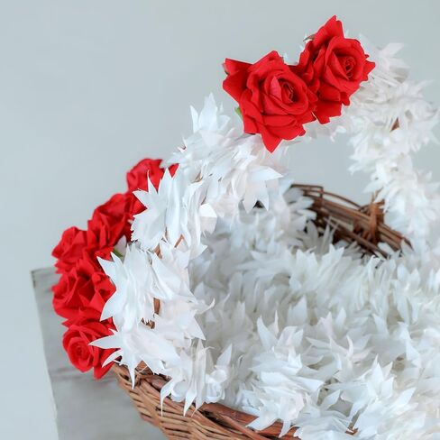THE ART BOX 2 feet Artificial Hanging Flowers Red Vine Silk Garland for Wedding, Diwali Decoration Floral Arch Party Garden Home Decor (2 Pc) in Kuwait