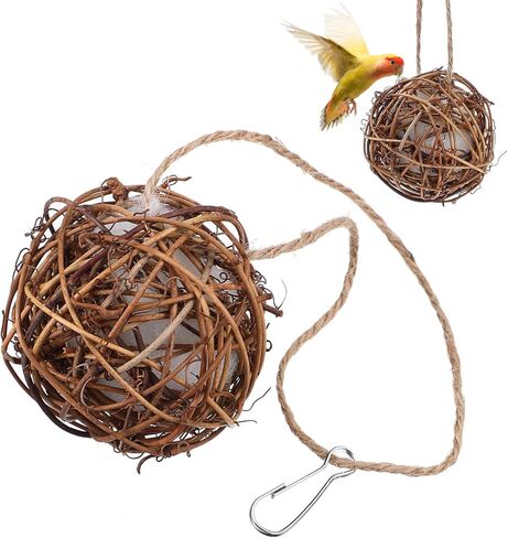 jarbins 2 Pack Bird Nesting Ball Material Hummingbird Nesting Material Parrot Hanging Warm Nest Biting Toys Birdhouse Nesting Material Hummingbird Glob (3.15in) in Kuwait