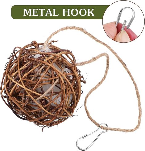 jarbins 2 Pack Bird Nesting Ball Material Hummingbird Nesting Material Parrot Hanging Warm Nest Biting Toys Birdhouse Nesting Material Hummingbird Glob (3.15in) in Kuwait