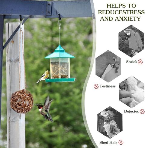 jarbins 2 Pack Bird Nesting Ball Material Hummingbird Nesting Material Parrot Hanging Warm Nest Biting Toys Birdhouse Nesting Material Hummingbird Glob (3.15in) in Kuwait