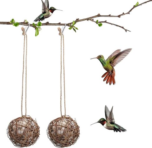 jarbins 2 Pack Bird Nesting Ball Material Hummingbird Nesting Material Parrot Hanging Warm Nest Biting Toys Birdhouse Nesting Material Hummingbird Glob (3.15in) in Kuwait