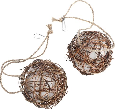 jarbins 2 Pack Bird Nesting Ball Material Hummingbird Nesting Material Parrot Hanging Warm Nest Biting Toys Birdhouse Nesting Material Hummingbird Glob (3.15in) in Kuwait