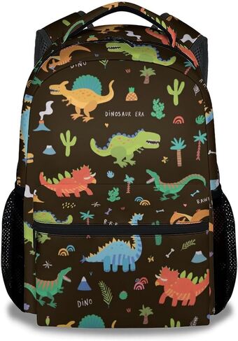 Kids Boys Dinosaur School Backpack, 16" Black Dinosaur School Bag for Toddler Students, Cute Large Capacity Bookbag for Preschool in Saudi Arabia