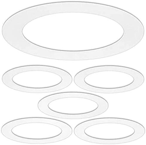 LightLabs Goof Ring Matte 6 Pack 8.06" Diameter for 6" Cans. Inlcudes Ring Tape to Fix Drywall Damage for Flush Recessed Down Lights. 6.2" Inner Diameter Recessed Light Cover Matte White in Saudi Arabia