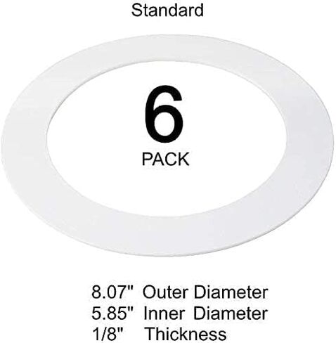 LightLabs Goof Ring Matte 6 Pack 8.06" Diameter for 6" Cans. Inlcudes Ring Tape to Fix Drywall Damage for Flush Recessed Down Lights. 6.2" Inner Diameter Recessed Light Cover Matte White in Saudi Arabia