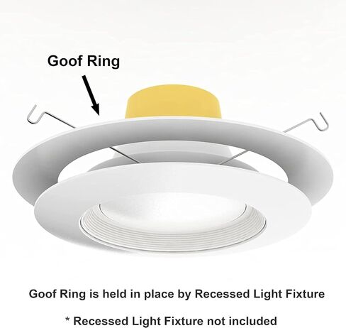 LightLabs Goof Ring Matte 6 Pack 8.06" Diameter for 6" Cans. Inlcudes Ring Tape to Fix Drywall Damage for Flush Recessed Down Lights. 6.2" Inner Diameter Recessed Light Cover Matte White in Saudi Arabia