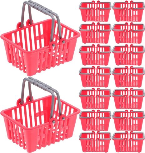 Toddmomy Mini Toys Shopping Cart 20Pcs Mini Shopping Basket Mini Shopping Basket Small Retail Shopping Basket Grocery Basket with Handles for Girls Age 4-5 (Girls Age 4-5 Furniture Dolly in Kuwait