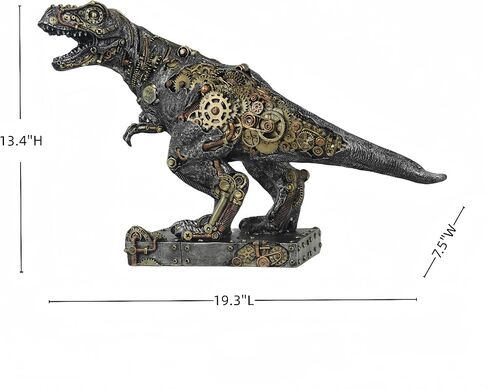 تمثال ديناصور ميكانيكي T-Rex Steampunk ريترو جير خيالي طافوا ديناصور تمثال ديكور جماعي رجل كهف ديكور المنزل in Saudi Arabia