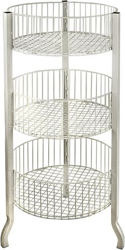 يعرض عازار 300703 صناديق تفريغ الأسلاك المستديرة ذات 3 طبقات، باللون الأبيض in Kuwait