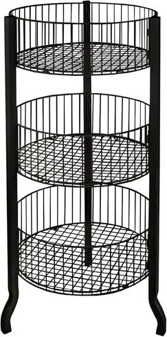 Azar Displays 300703 3 Tiered Round Wire Dump Bins, White in Saudi Arabia