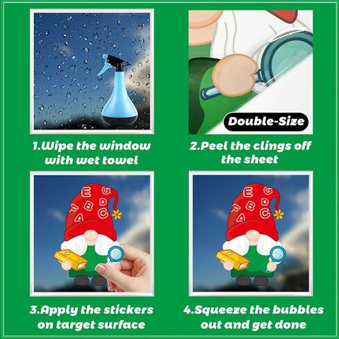 9 أوراق ملصقات نافذة العودة إلى المدرسة، كتب جنوم، حافلة المدرسة، ألوان مائية على الوجهين، ملصقات نافذة ثابتة قابلة لإعادة الاستخدام، يوم المدرسة، ديكورات الفصل الدراسي للترحيب بالعودة إلى المدرسة in Kuwait