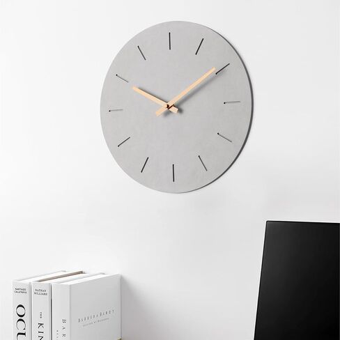 Navaris Wall Clock - 12" / 30.5cm Modern Clock for Bedroom Living Room Office Kitchen - Silent Non Ticking Battery Operated Clock - Lines in Saudi Arabia