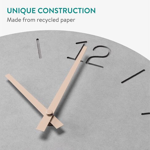 Navaris Wall Clock - 12" / 30.5cm Modern Clock for Bedroom Living Room Office Kitchen - Silent Non Ticking Battery Operated Clock - Lines in Saudi Arabia