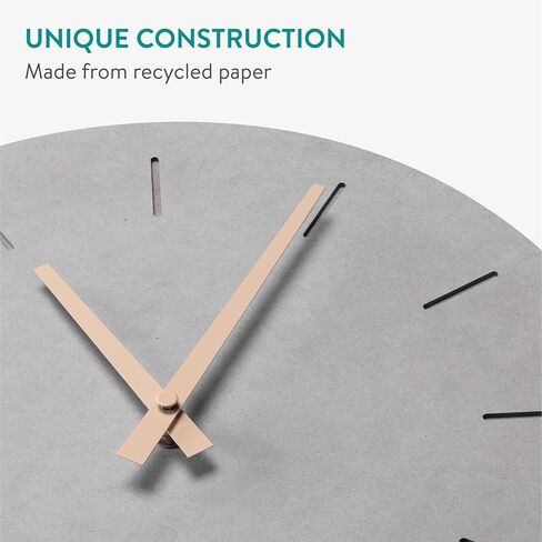 Navaris Wall Clock - 12" / 30.5cm Modern Clock for Bedroom Living Room Office Kitchen - Silent Non Ticking Battery Operated Clock - Lines in Saudi Arabia