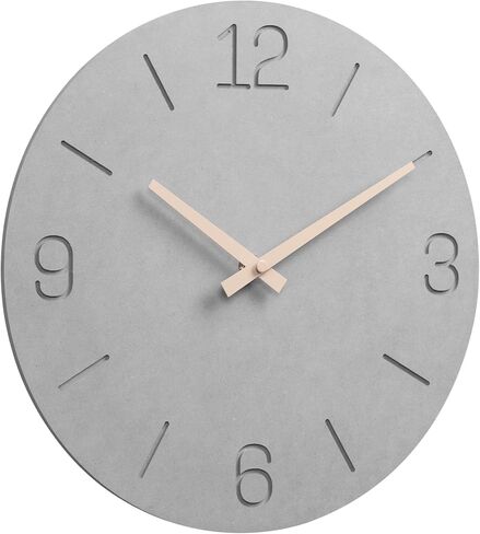 Navaris Wall Clock - 12" / 30.5cm Modern Clock for Bedroom Living Room Office Kitchen - Silent Non Ticking Battery Operated Clock - Lines in Saudi Arabia